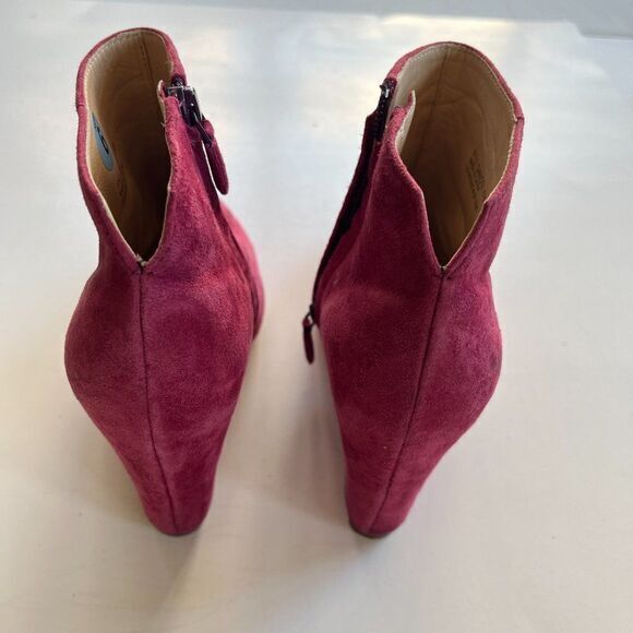 Cole Haan Verdi Winery Suede Wedge Booties Ankle Boots Womens Size 6B Shoes - Picture 4 of 7